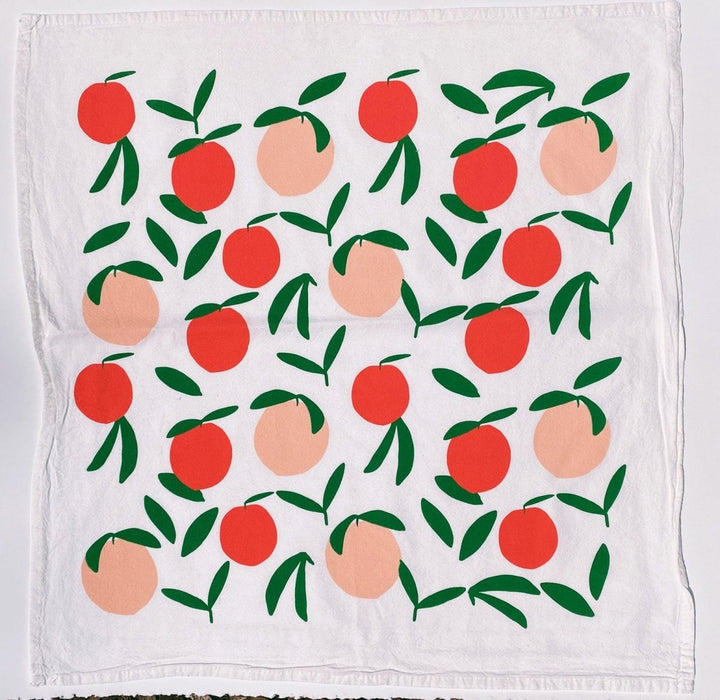 Julie Peach "Peach Toss" Linen Tea Towel - Humble Suds